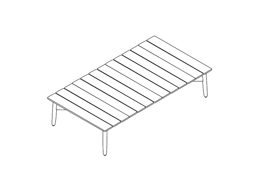 A line drawing - Crosshatch Outdoor Coffee Table–Rectangular