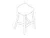 A line drawing - Crosshatch Stool–Counter Height