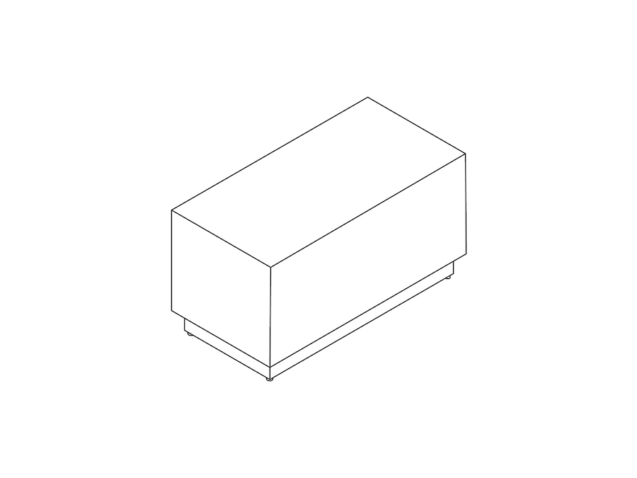 A line drawing - Cube Table–Plinth Base
