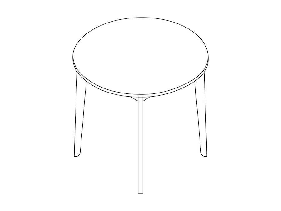 线描图 - Dalby咖啡桌 - 圆形