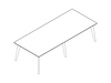 线描图 - Dalby会议桌 - 长方形 - 6腿