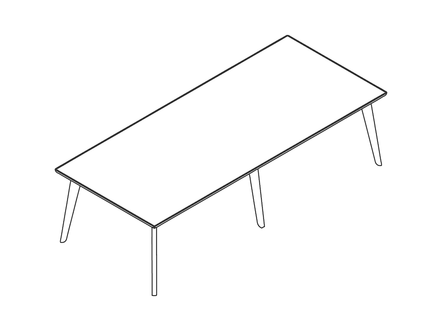 Um desenho de linha - Mesa de reuniões Dalby–Retangular–6 pernas