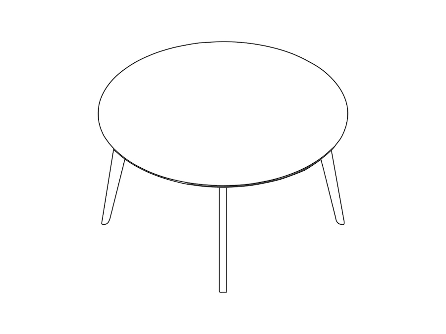 线描图 - Dalby会议桌 - 圆形