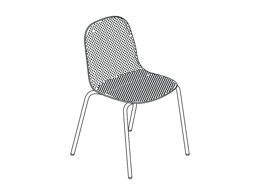 A line drawing - 13Eighty Chair–Armless