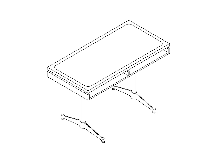A line drawing - Eames 2500 Series Executive Desk