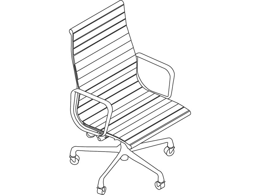 Um desenho de linha - Cadeira Eames Aluminum Group–Executive