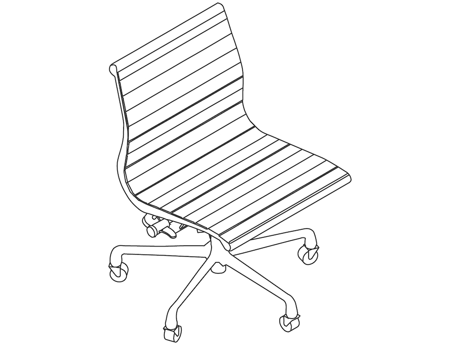 A line drawing - Eames Aluminium Group Chair–Management–Armless