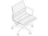 Un dibujo - Silla administrativa Eames Aluminum Group con brazos