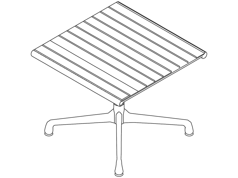 A line drawing - Eames Aluminum Group Ottoman