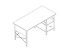 线描图 - Eames办公桌–右侧储物柜