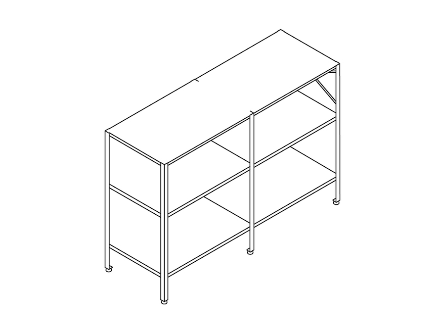 A line drawing - Eames Storage Unit–2 High by 2 Wide