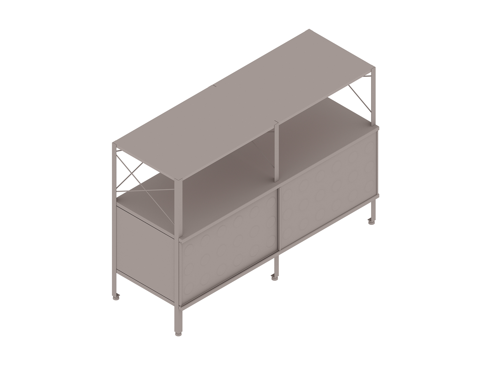 Uma renderização genérica - Unidade de armazenamento Eames–2 alturas por 2 larguras–Com portas