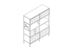 线描图 - Eames储物单元-4高x2宽