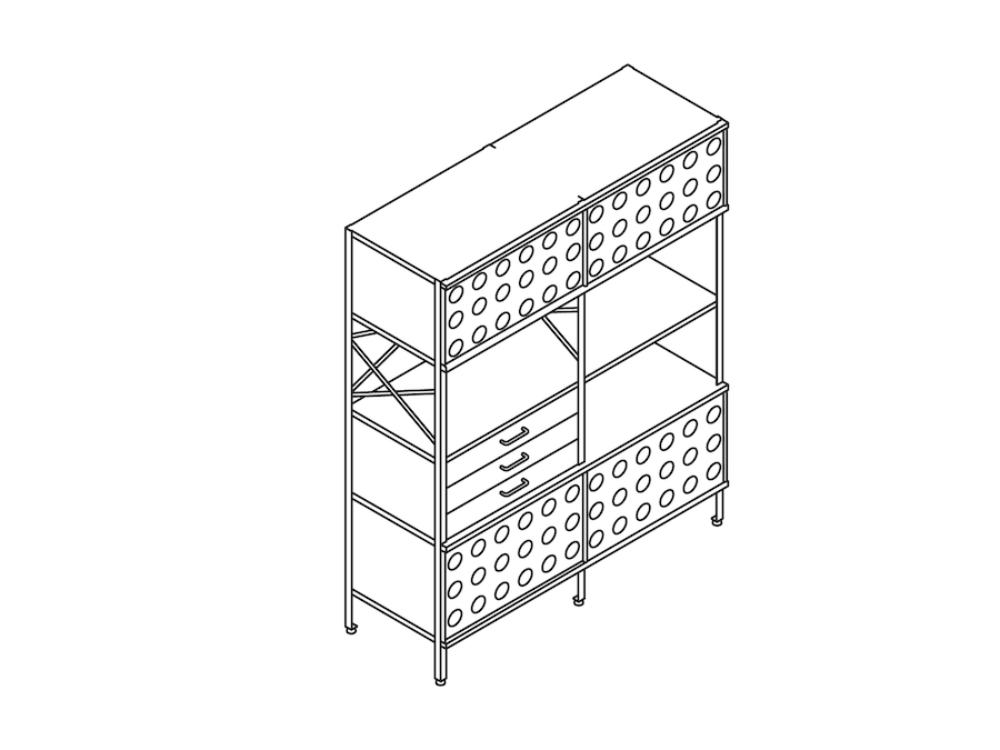 A line drawing - Eames Storage Unit–4 High by 2 Wide