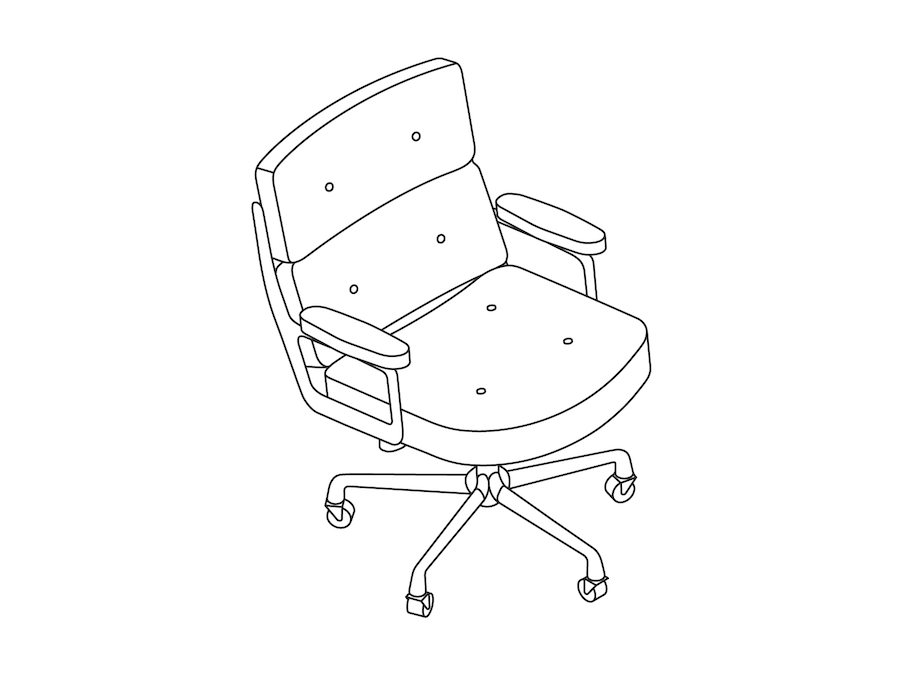 A line drawing - Eames Executive Chair
