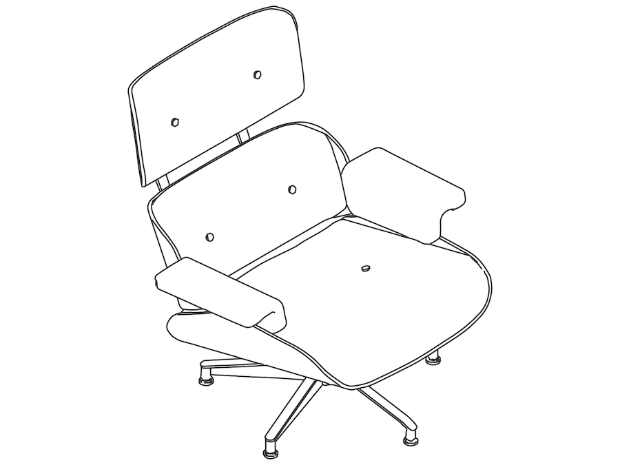A line drawing - Eames Lounge Chair–Tall