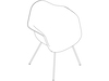 Um desenho de linha - Cadeira com braços Eames Molded Fiberglass – Base de quatro pernas – Totalmente estofada