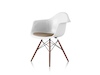 A photo - Eames Moulded Fibreglass Armchair–Dowel Base–Upholstered Seat Pad
