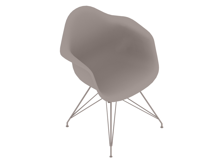 Uma renderização genérica - Cadeira com braços Eames Molded Fiberglass – Base de arame – Totalmente estofada