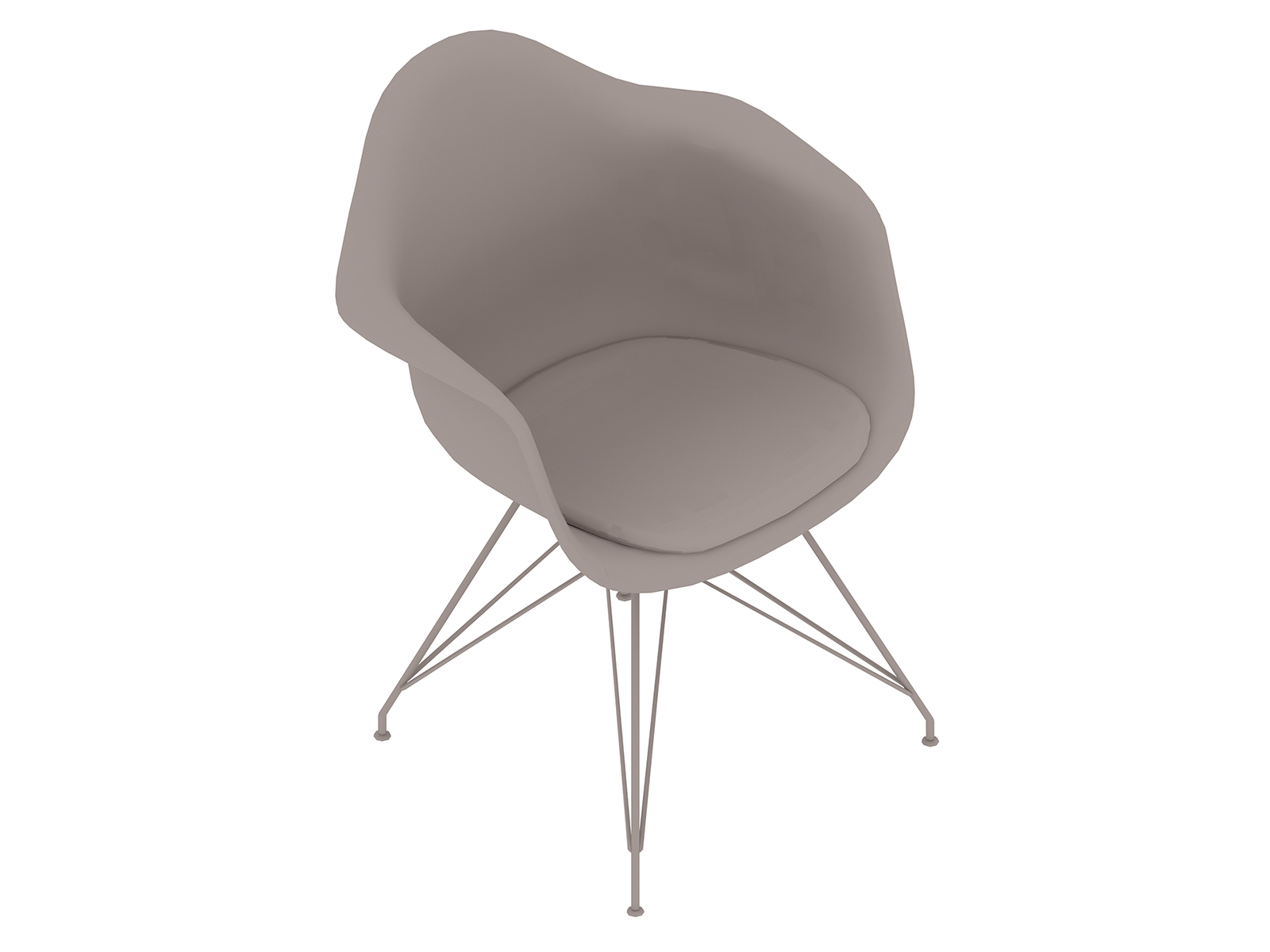 A generic rendering - Eames Moulded Fibreglass Armchair–Wire Base–Upholstered Seat Pad