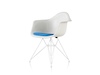 A photo - Eames Moulded Fibreglass Armchair–Wire Base–Upholstered Seat Pad