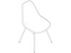 A line drawing - Eames Molded Fiberglass Side Chair–4-Leg Base–Fully Upholstered