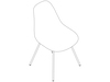 线描图 - Eames模压玻璃纤维单椅–4腿底座–无软垫