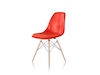 Uma foto - Cadeira para visitantes Eames Molded Fiberglass – Pés de cavilha – Almofada de assento estofado