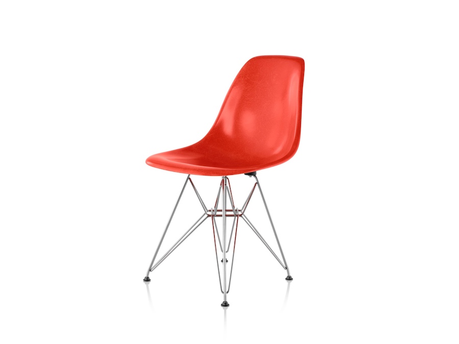 照片 - Eames模压玻璃纤维单椅–钢丝底座–无软垫