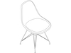 Um desenho de linha - Cadeira para visitantes Eames Molded Fiberglass – Base de arame – Almofada de assento estofado