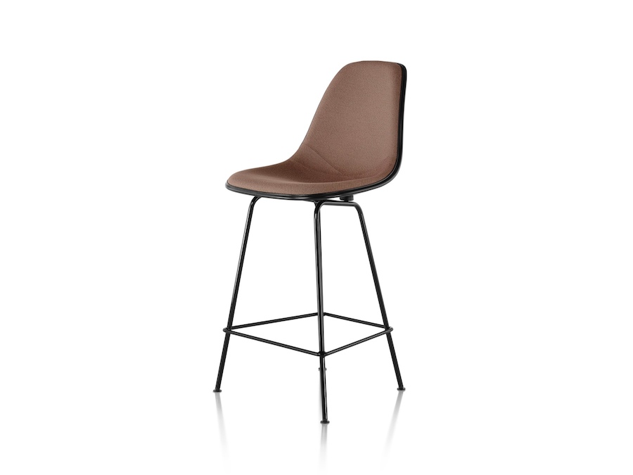 A photo - Eames Molded Fiberglass Stool–Counter Height–Fully Upholstered