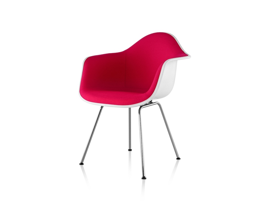 照片 - Eames模压塑壳扶手椅–4腿底座–全软垫