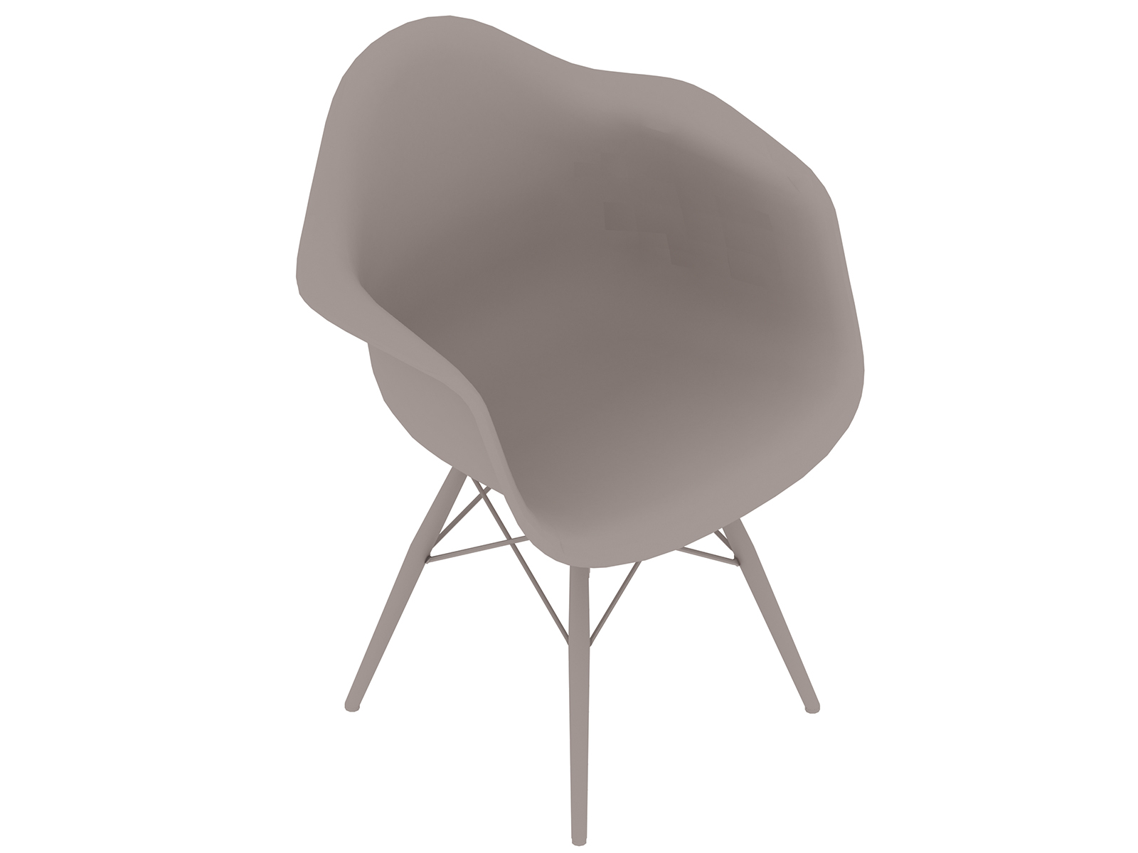 通用渲染图 - Eames模压塑壳扶手椅–4腿底座–带软垫的坐垫