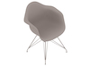 Uma renderização genérica - Cadeira com braços Eames Molded Plastic – Pés de cavilha – Almofada de assento estofado
