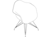 线描图 - Eames模压塑壳扶手椅–钢丝底座–全软垫