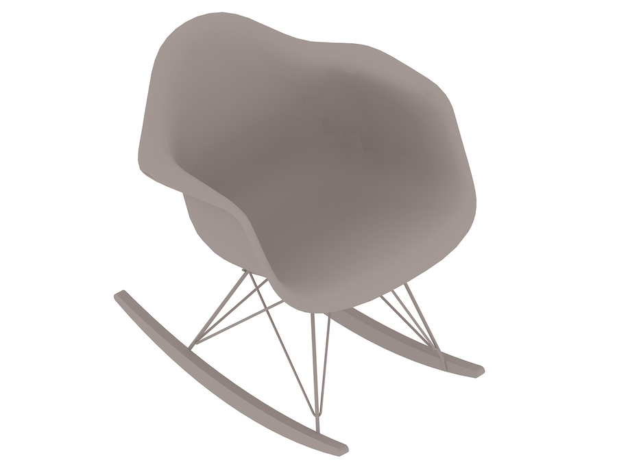 通用渲染图 - Eames模压塑壳扶手椅–钢丝底座–带软垫的坐垫