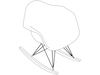 Um desenho de linha - Cadeira em plástico com braços Eames Molded -Base Rocker– estofada