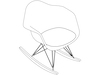 线描图 - Eames模压塑壳摇椅–带软垫的座垫