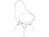 A line drawing - Eames Molded Plastic Side Chair–Dowel Base–Upholstered Seat Pad