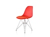 A photo - Eames Moulded Plastic Side Chair–Wire Base–Upholstered Seat Pad