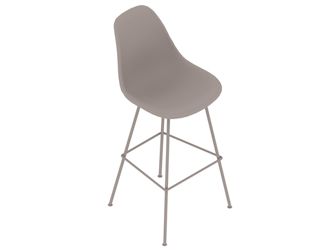 通用渲染图 - Eames模压塑壳高脚椅–吧台高度–全软垫