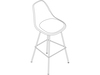 A line drawing - Eames Molded Plastic Stool–Bar Height–Upholstered Seat Pad