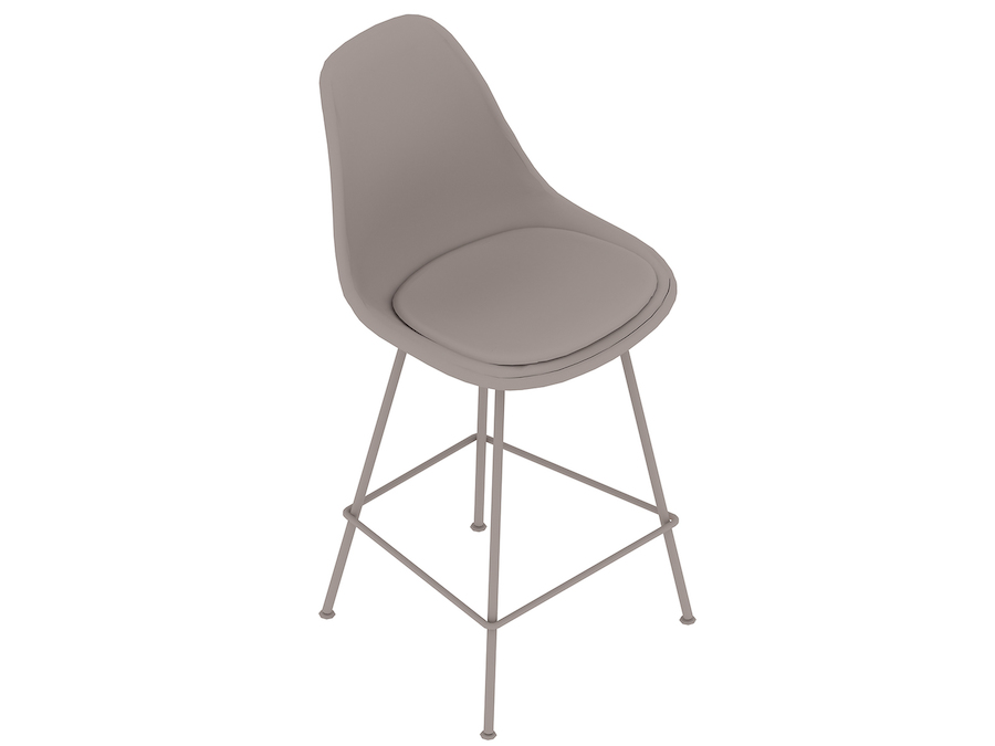 A generic rendering - Eames Molded Plastic Stool–Counter Height–Upholstered Seat Pad