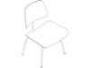 线描图 - Eames模压胶合板餐椅–金属底座–无软垫