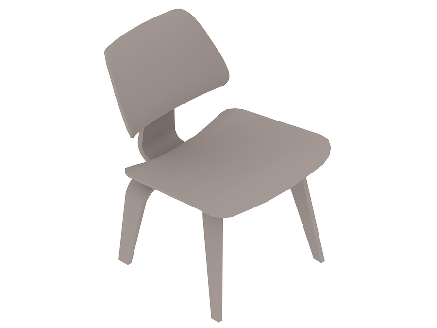 通用渲染图 - Eames模压胶合板餐椅–实木底座–无软垫