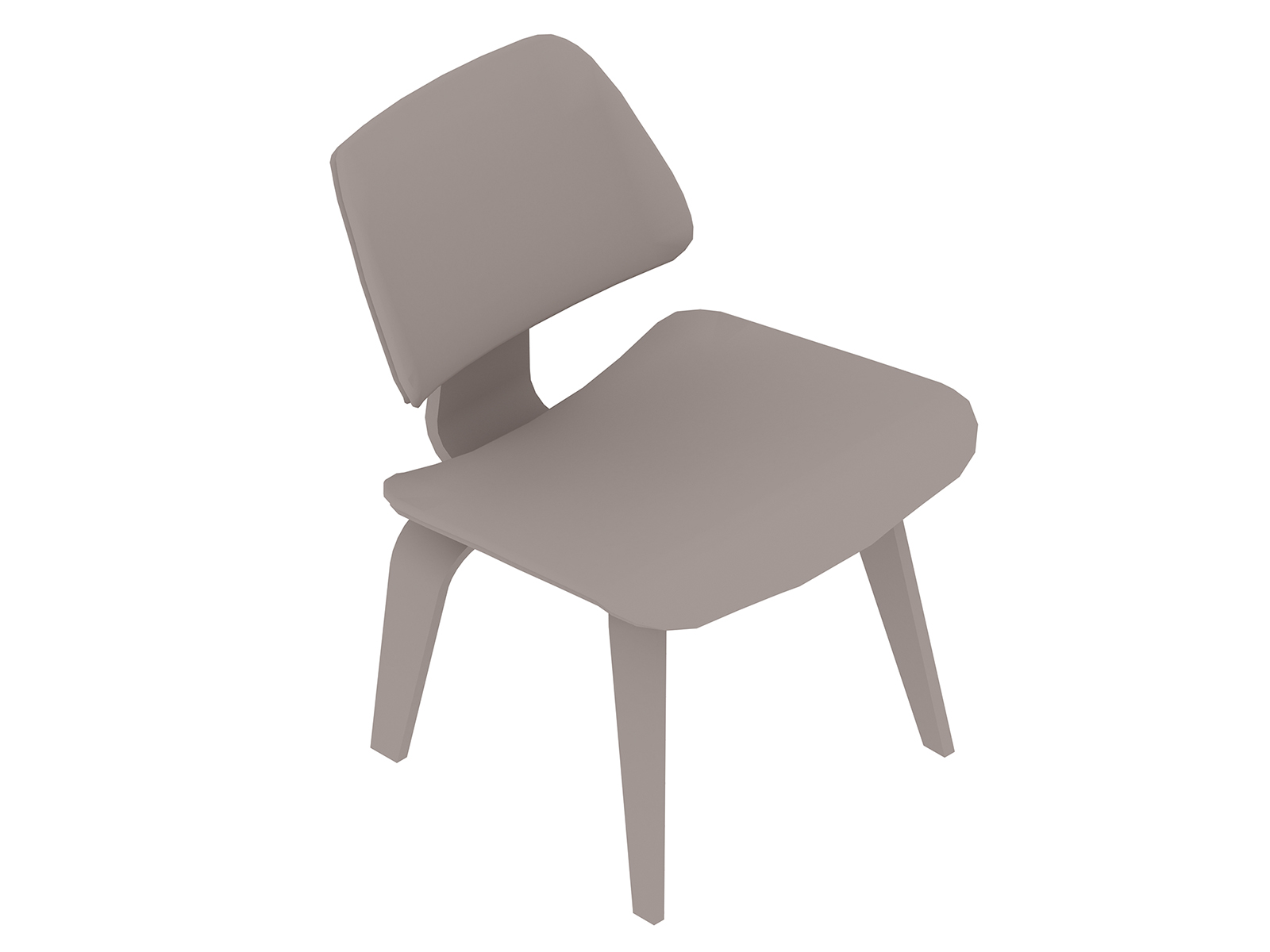 通用渲染图 - Eames模压胶合板餐椅–实木底座–带软垫