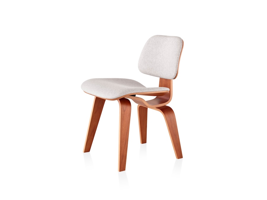 Uma foto - Cadeira de jantar Eames Molded Plywood–Base de madeira–Estofada