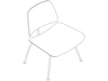 A line drawing - Eames Molded Plywood Lounge Chair–Metal Base–Upholstered