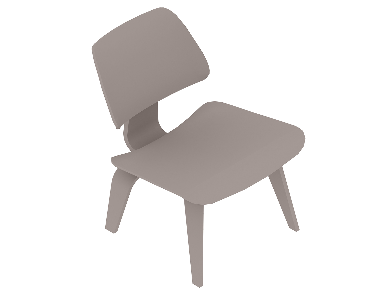 通用渲染图 - Eames模压胶合板躺椅–实木底座–无软垫