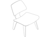 Um desenho de linha - Cadeira Lounge Eames Molded Plywood Chair––Base de madeira–Não estofada